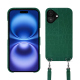 Capa Apple iPhone 16 com alça para o ombro - Crocodile pino ( Pantone #173F35 ) 