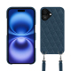 Capa Apple iPhone 16 com alça para o ombro - Indigo - Couture ( Pantone #1f4565 ) 