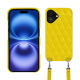 Apple iPhone 16 shell with shoulder strap - Jaune fluo - Couture ( Pantone #c9ff57 ) 