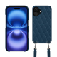 Guscio Apple iPhone 16 con tracolla - Blu mediterran - Couture ( Pantone #0E3043 )
