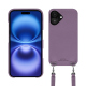 Coque avec bandoulière Apple iPhone 16 - Lilas PU ( Pantone #b9a3e3 )