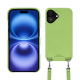 Schutzhülle mit Schulterriemen Apple iPhone 16 - Vert olive PU ( Pantone #a7c58e )