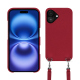 Apple iPhone 16用ショルダーストラップ付きシェル - Rouge passion ( Pantone #a6192e ) 