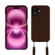 Apple iPhone 16 Plus shell with shoulder strap - Châtaigne ( Pantone #1b1107 ) 
