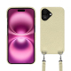Apple iPhone 16 Plus shell with shoulder strap - Ivoire ( Pantone #d6d6c6 ) 