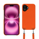 Apple iPhone 16 Plus shell with shoulder strap - Orange fluo ( Pantone #ff5406 ) 