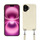 Carcasa Apple iPhone 16 Plus con bandolera - Crocodile milk ( Pantone #d6d2c4 ) 