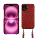Apple iPhone 16 Plus shell with shoulder strap - Autruche ciliegia ( Pantone #a4343a ) 
