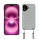 Guscio Apple iPhone 16 Plus con tracolla - Gris - Couture ( Nappa - Pantone #c1c6c8 ) 
