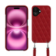 Coque avec bandoulière Apple iPhone 16 Plus - Rouge - Couture ( Nappa - Pantone #d50032 ) 