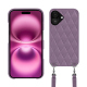 Carcasa Apple iPhone 16 Plus con bandolera - Lilas - Couture ( Nappa - Pantone #b9a3e3 ) 