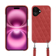 Carcasa Apple iPhone 16 Plus con bandolera - Cerise vintage - Couture ( Pantone #a6302e ) 