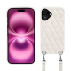 Apple iPhone 16 Plus shell with shoulder strap - Blanc escumo - Couture ( Pantone #D6D6D1 )