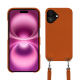 Capa Apple iPhone 16 Plus com alça para o ombro - Orange vibrant ( Pantone #e36b39 ) 