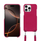 Apple iPhone 16 Pro shell with shoulder strap - Rose fluo ( Pantone #ff16b4 ) 
