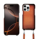 Apple iPhone 16 Pro shell with shoulder strap - Orange Patine