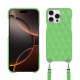 Apple iPhone 16 Pro shell with shoulder strap - Vert olive - Couture ( Nappa - Pantone #a7c58e ) 