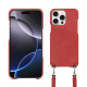 Apple iPhone 16 Pro Max shell with shoulder strap - Cerise vintage ( Pantone #a6302e ) 