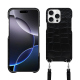 Schutzhülle mit Schulterriemen Apple iPhone 16 Pro Max - Crocodile nero ( Noir / Black) 