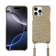 Apple iPhone 16 Pro Max shell with shoulder strap - Autruche desert ( Pantone #A39382 ) 