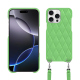 Apple iPhone 16 Pro Max shell with shoulder strap - Vert olive - Couture ( Nappa - Pantone #a7c58e ) 