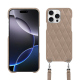 Coque avec bandoulière Apple iPhone 16 Pro Max - Taupe vintage - Couture ( Pantone #591d16 ) 