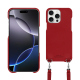 Carcasa Apple iPhone 16 Pro Max con bandolera - Rouge PU ( Pantone #d50032 )
