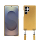 Coque avec bandoulière Samsung Galaxy S25 Ultra - Or Maïa ( Pantone 871C ) 