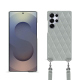 Samsung Galaxy S25 Ultraケース、ショルダーストラップ付き - Gris - Couture ( Nappa - Pantone #c1c6c8 ) 