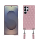Guscio Samsung Galaxy S25 Ultra con tracolla - Rose - Couture ( Nappa - Pantone #efbae1 ) 