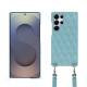 Samsung Galaxy S25 Ultra shell with shoulder strap - Bleu ciel - Couture ( Nappa - Pantone #abcae9 ) 
