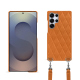 Samsung Galaxy S25 Ultra shell with shoulder strap - Mandarine vintage - Couture ( Pantone #d47231 ) 