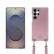 Samsung Galaxy S25 Ultraケース、ショルダーストラップ付き - Rose PU ( Pantone #efbae1 ) 