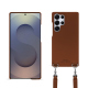 Samsung Galaxy S25 Ultraケース、ショルダーストラップ付き - Marron PU ( Pantone #8B4720 )