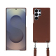 Coque avec bandoulière Samsung Galaxy S25 Ultra - Marron délicat ( Pantone #95614d) 