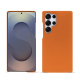 Coque cuir Samsung Galaxy S25 Ultra - Orange ( Nappa - Pantone #ff9351 ) 