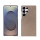 Samsung Galaxy S25 Ultra leather cover - Taupe vintage ( Pantone #bda790 ) 