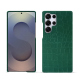 レザーケース Samsung Galaxy S25 Ultra - Crocodile pino ( Pantone #173F35 ) 