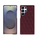 Coque cuir Samsung Galaxy S25 Ultra - Lie de vin - Couture ( Pantone #412234 ) 