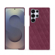 Samsung Galaxy S25 Ultra leather cover - Prune vintage - Couture ( Pantone #612434 ) 