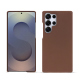 Samsung Galaxy S25 Ultra leather cover - Marron Veggie ( Pantone #95614d ) 
