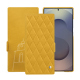 硬质真皮保护套 Samsung Galaxy S25 Ultra - Jaune soulèu - Couture ( Pantone #F3B934 )