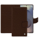 Samsung Galaxy S25 Ultra leather wallet case - Châtaigne ( Pantone #1b1107 ) 