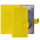 Étui portefeuille cuir Samsung Galaxy S25 Ultra - Jaune fluo ( Pantone #c9ff57 ) 
