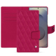 Capa de couro para carteira Samsung Galaxy S25 Ultra - Rose fluo - Couture ( Pantone #ff16b4 ) 