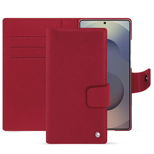 三星 Galaxy S25 Ultra 豪华钱包保护套 | NoreveRouge passion ( Pantone #a6192e ) 