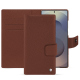 Étui portefeuille cuir Samsung Galaxy S25 Ultra - Marron délicat ( Pantone #95614d) 