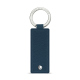 Porte-clés en cuir rectangulaire - Indigo ( Pantone #1f4565 ) 