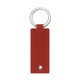 Rectangular leather key ring - Papaye ( Pantone #b54317 ) 