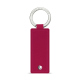 Rectangular leather key ring - Rose fluo ( Pantone #ff16b4 ) 
